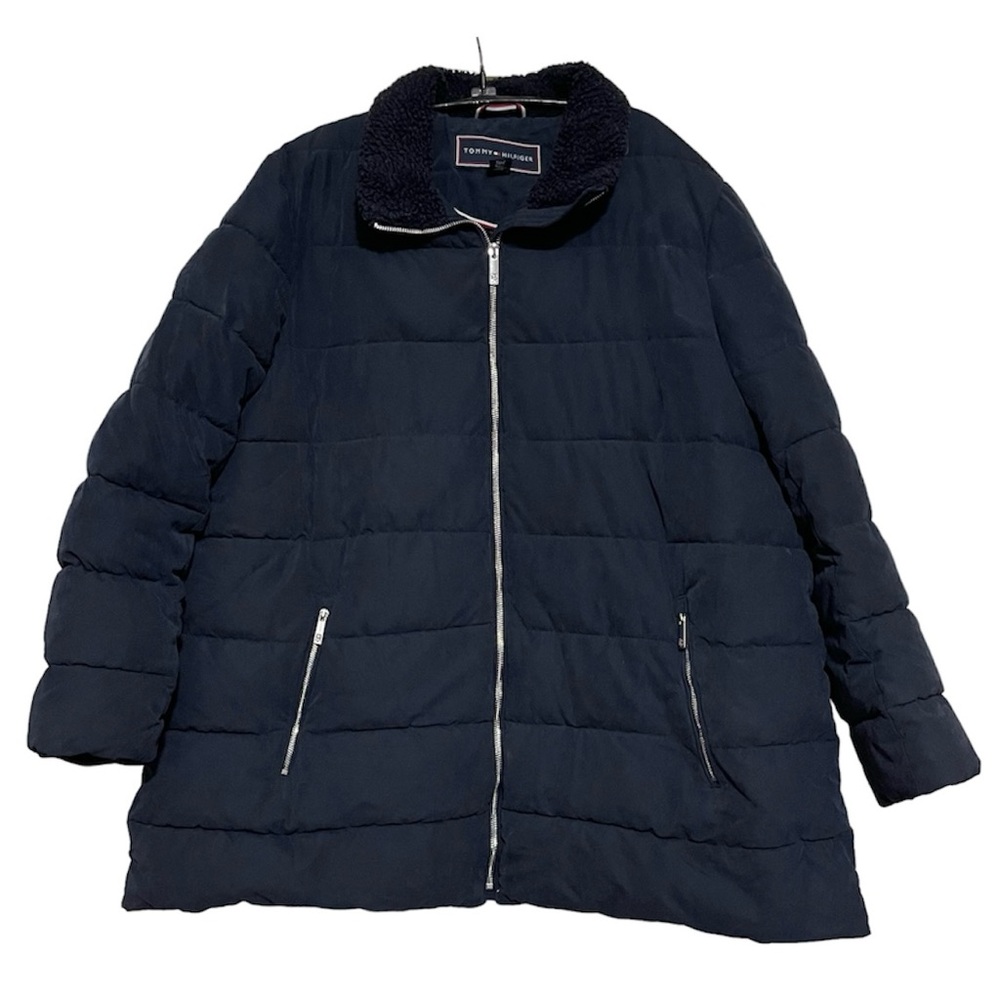 Tommy Hilfiger Women's Navy Blue Full Zip Winter Puffer Coat Size XXL **